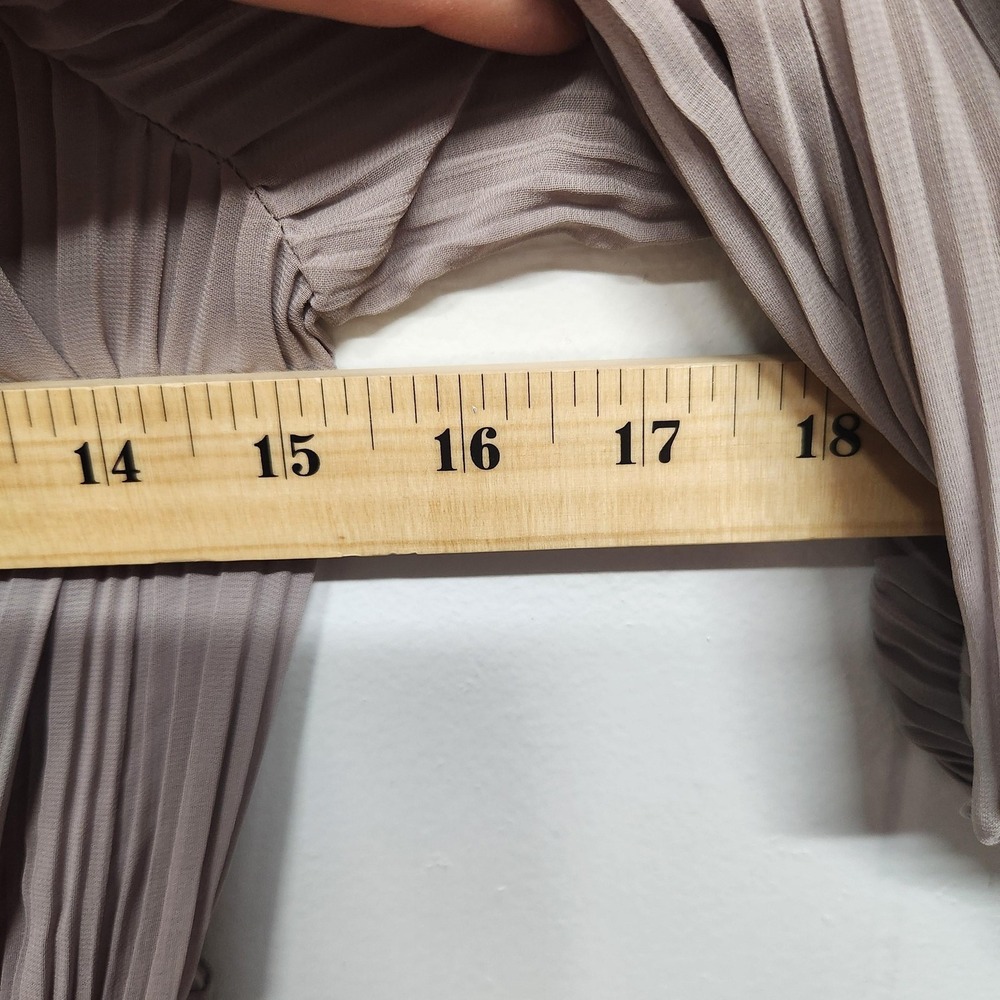 Zara Blouse Womens XS Beige Pleated Cropped Twist Front Balloon Sleeve Top - Picture 10 of 12